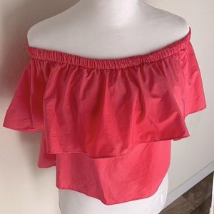 Off the Shoulder Crop Top, Size Small
